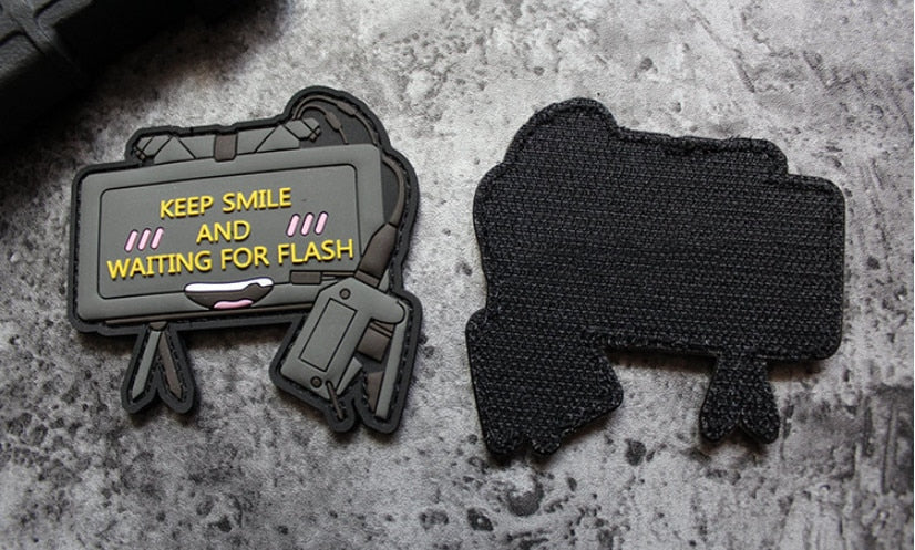 Claymore 'Keep Smile And Waiting For Flash' PVC Rubber Velcro Patch