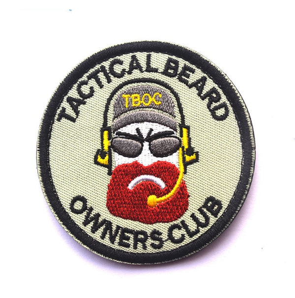 Military Tactical 'Tactical Beard Owners Club | Logo' Embroidered Velcro Patch