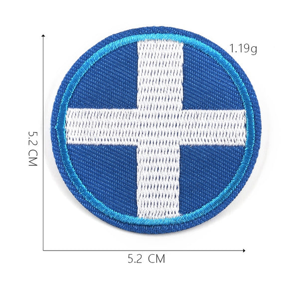 Small Round Flag 'Greece' Embroidered Patch