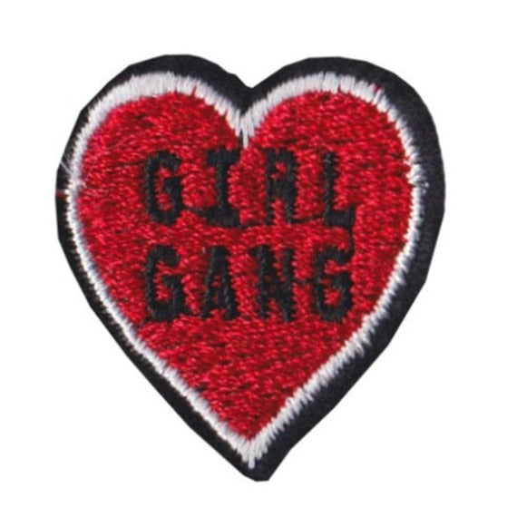 Heart Shaped 'Girl Gang' Embroidered Patch