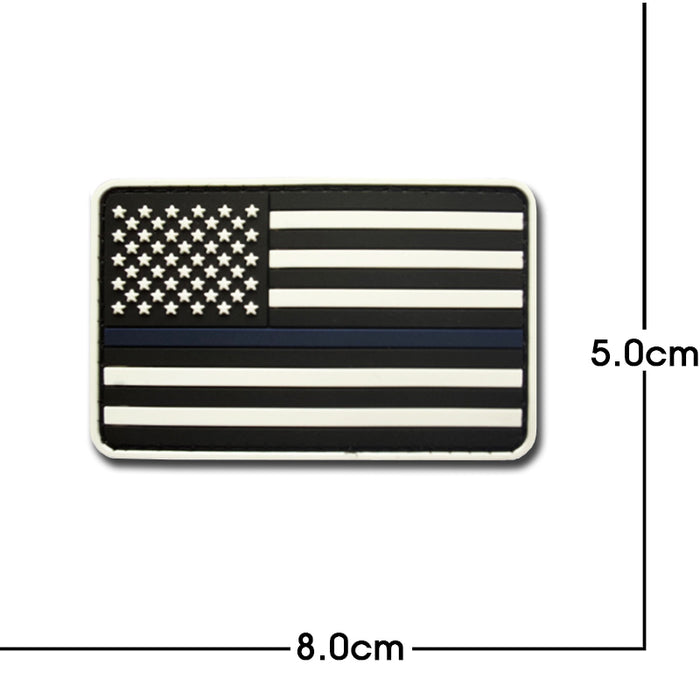 American Flag 'Blue Line | 2.0' PVC Rubber Velcro Patch