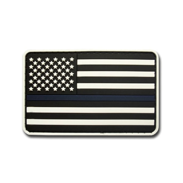 American Flag 'Blue Line | 2.0' PVC Rubber Velcro Patch