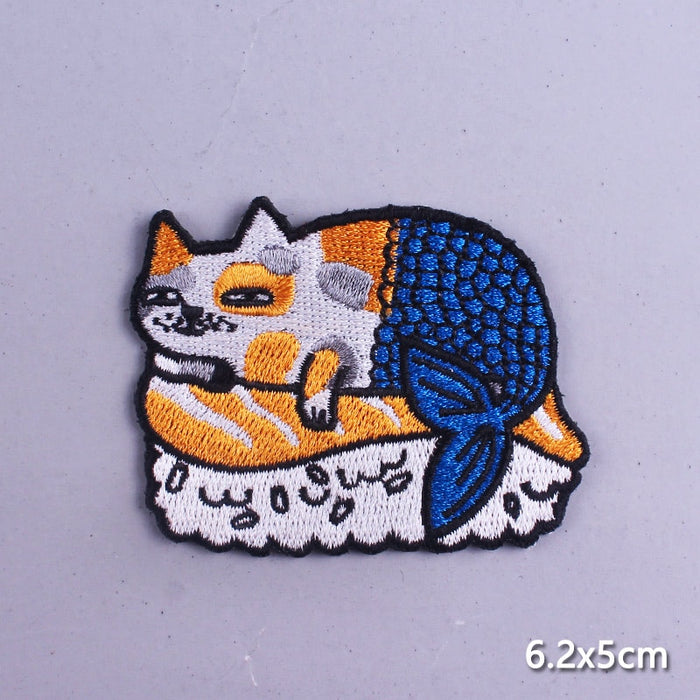 Cute 'Sushi Cat' Embroidered Patch