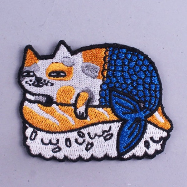 Cute 'Sushi Cat' Embroidered Patch