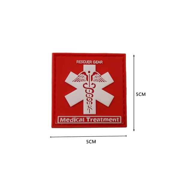 Star Of Life 'Rescuer Gear | Medical Treatment' PVC Rubber Velcro Patch