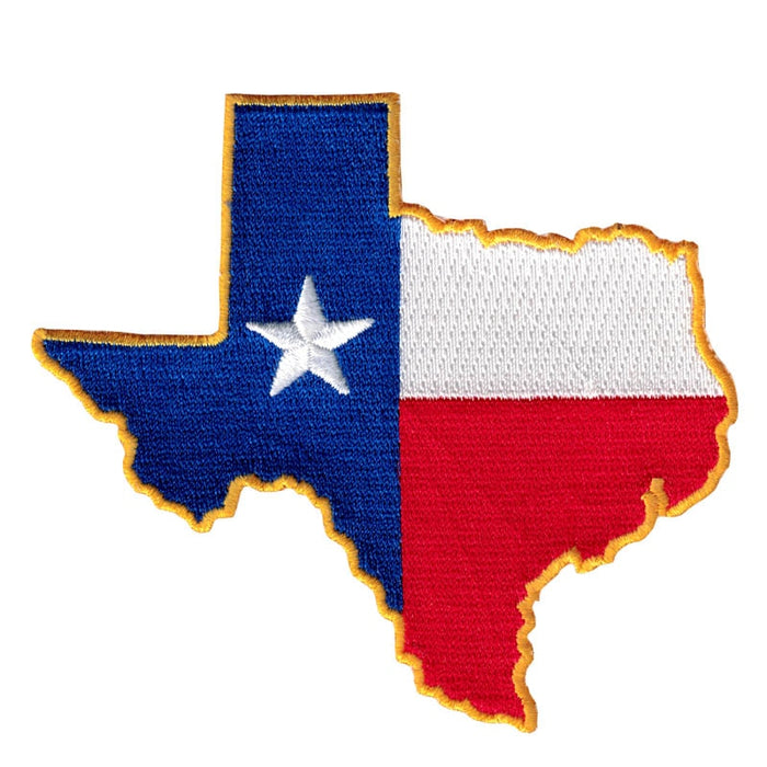 Texas Flag 4" 'Map' Embroidered Patch Set