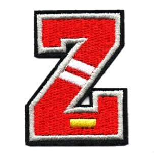 Letter Z 'White Stripes' Embroidered Velcro Patch