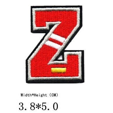 Letter Z 'White Stripes' Embroidered Velcro Patch