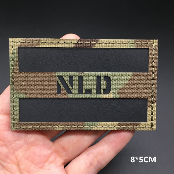 Military Tactical 'NLD | Netherlands Flag | Reflective' Embroidered Velcro Patch