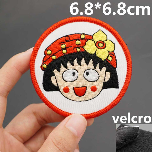 Chibi Maruko-chan 'Momoko Sakura | Surprised | Round' Embroidered Velcro Patch