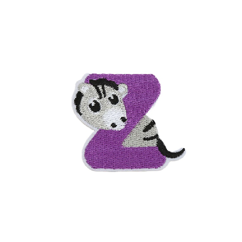 Cute Animal 'Letter Z | Zebra' Embroidered Patch