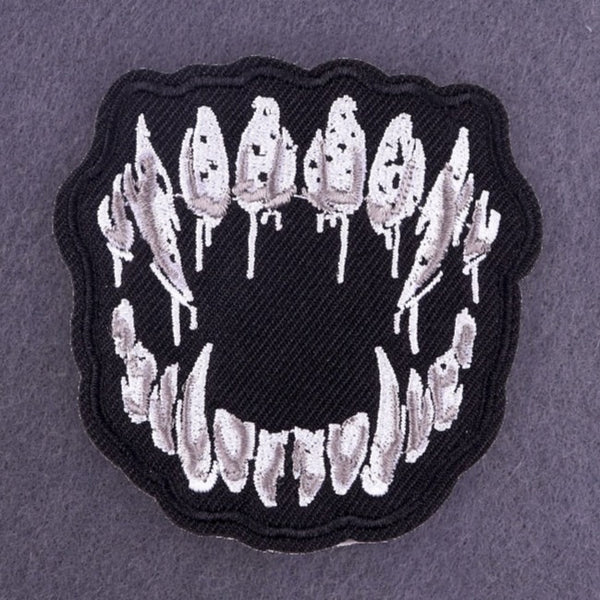 Cool 'Vampire Fangs' Embroidered Patch