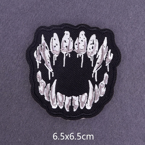 Cool 'Vampire Fangs' Embroidered Patch