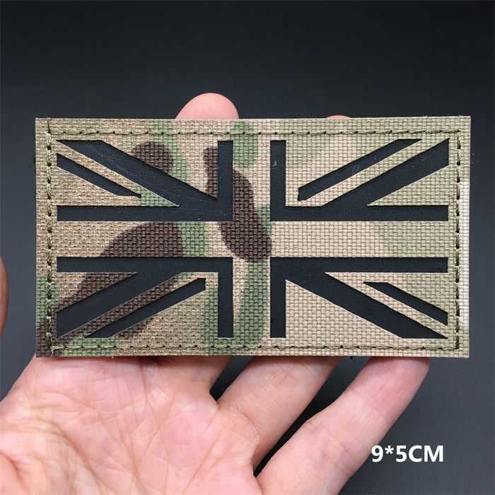 Military Tactical 'Great Britain Flag | Reflective' Embroidered Velcro Patch