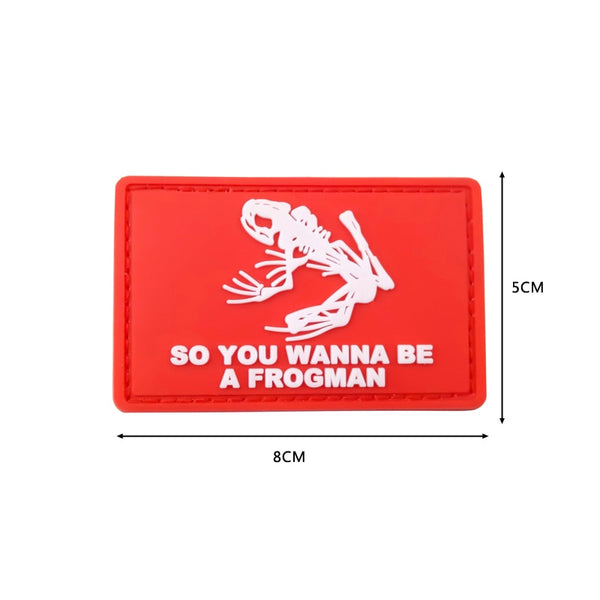 Skeleton Frog 'So You Wanna Be A Frogman' PVC Rubber Velcro Patch