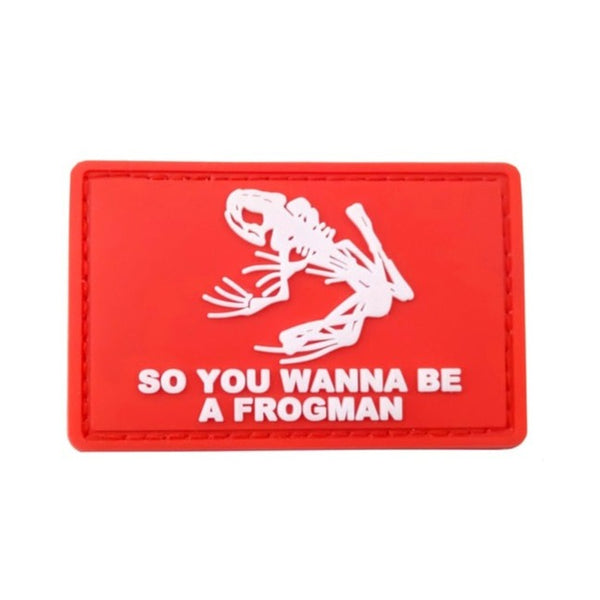 Skeleton Frog 'So You Wanna Be A Frogman' PVC Rubber Velcro Patch