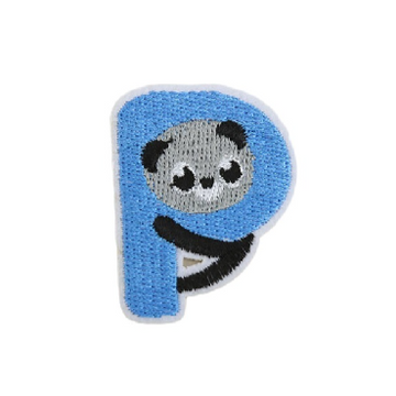 Cute Animal 'Letter P | Panda' Embroidered Patch