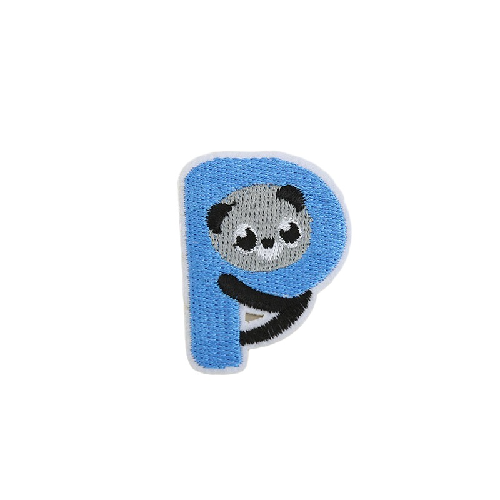 Cute Animal 'Letter P | Panda' Embroidered Patch