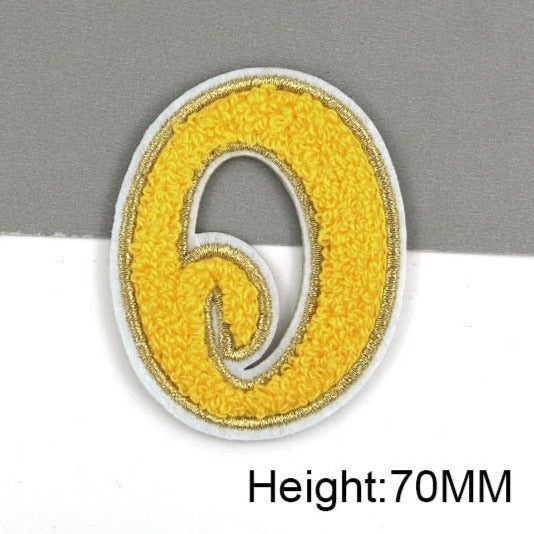 Cute Yellow Chenille 'Letter O' Embroidered Patch