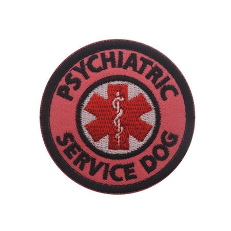 Service Dog 'Psychiatric | Star Of Life Logo' Embroidered Velcro Patch