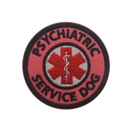 Service Dog 'Psychiatric | Star Of Life Logo' Embroidered Velcro Patch