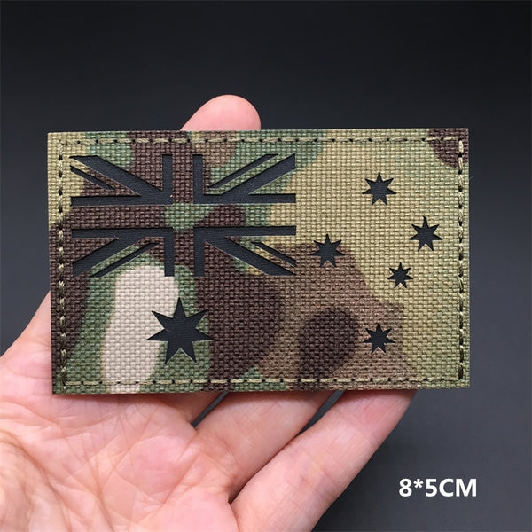 Military Tactical 'Australia Flag | Reflective' Embroidered Velcro Patch