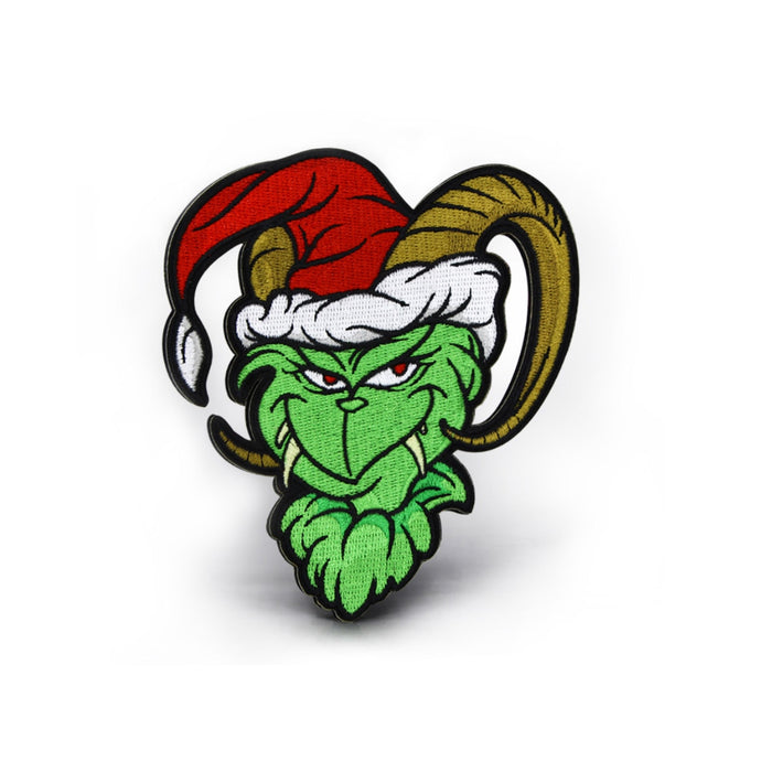 The Grinch 4" 'Head' Embroidered Patch Set