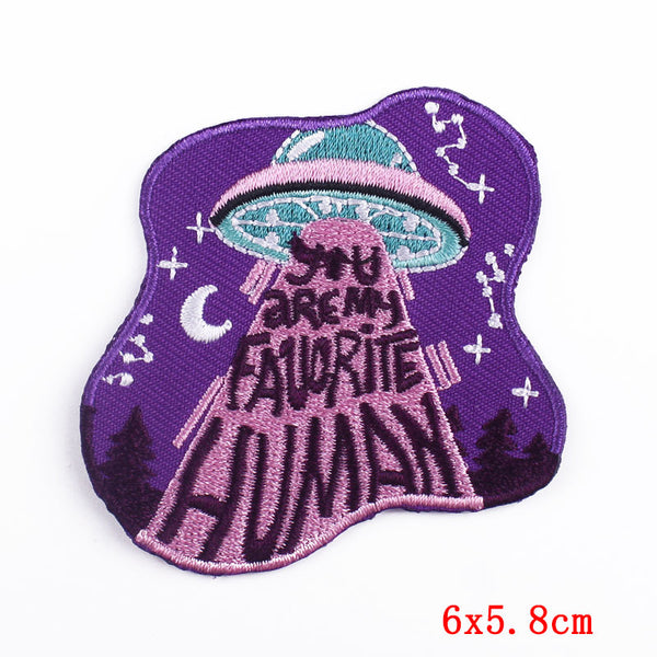 Spaceship 'You Are My Favorite Human' Embroidered Patch