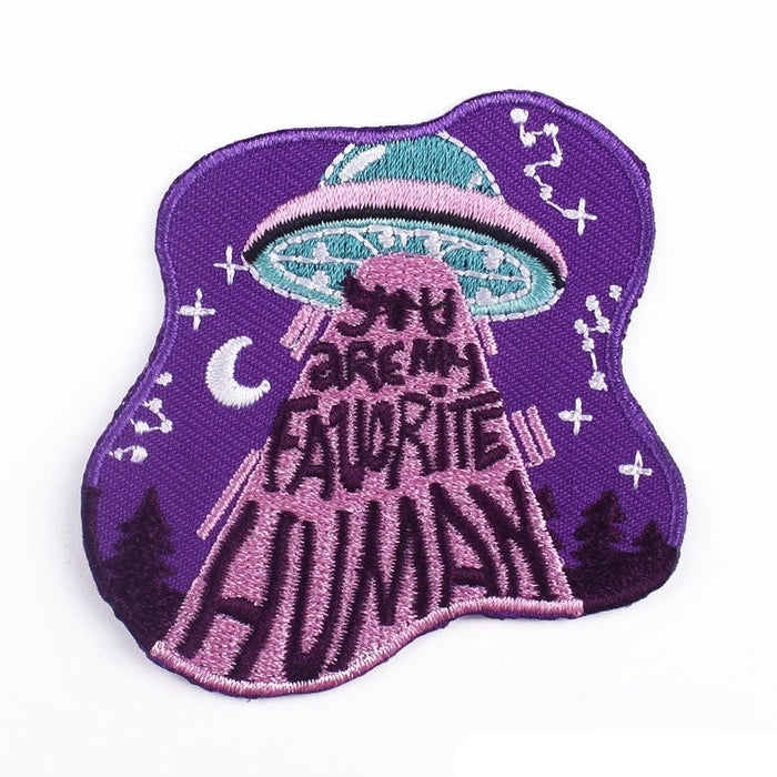 Spaceship 'You Are My Favorite Human' Embroidered Patch