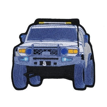 Off-Road Vehicles 'Land Cruiser | Gray And White' Embroidered Velcro Patch