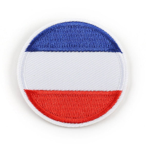 Small Round Flag 'France' Embroidered Patch