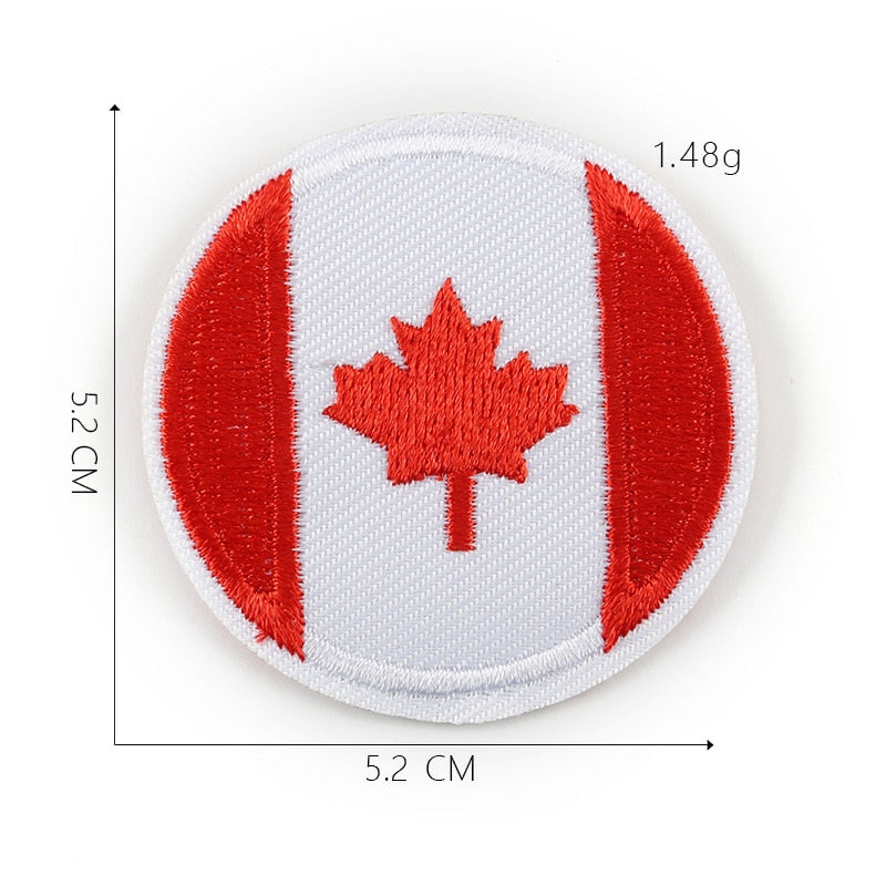 Small Round Flag 'Canada' Embroidered Patch
