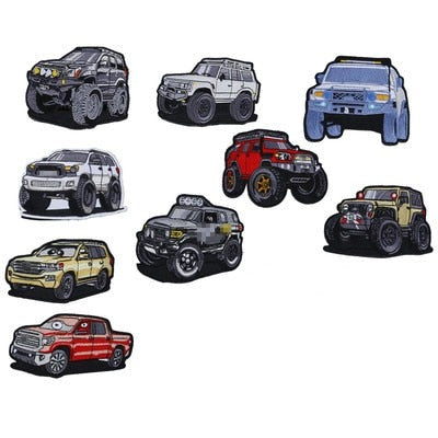 Off-Road Vehicles 'Set of 9' Embroidered Velcro Patch