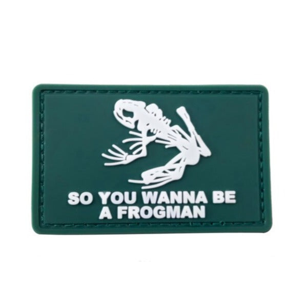Skeleton Frog 'So You Wanna Be A Frogman' PVC Rubber Velcro Patch