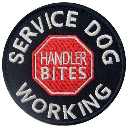 Handler Bites 'Service Dog | Working' Embroidered Velcro Patch