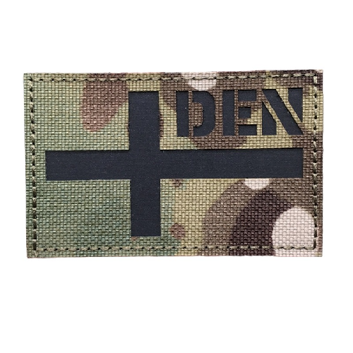 Military Tactical 'DEN | Denmark Flag | Reflective' Embroidered Velcro Patch