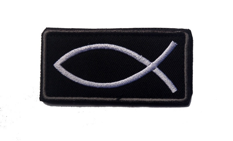 Ichthys Symbol  '1.0' Embroidered Velcro Patch
