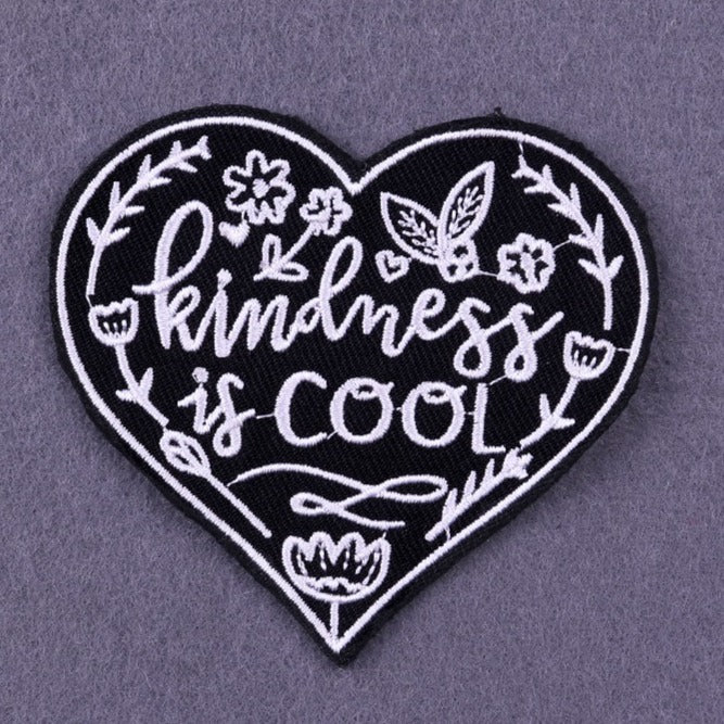 Heart Shaped 'Kindness Is Cool' Embroidered Patch