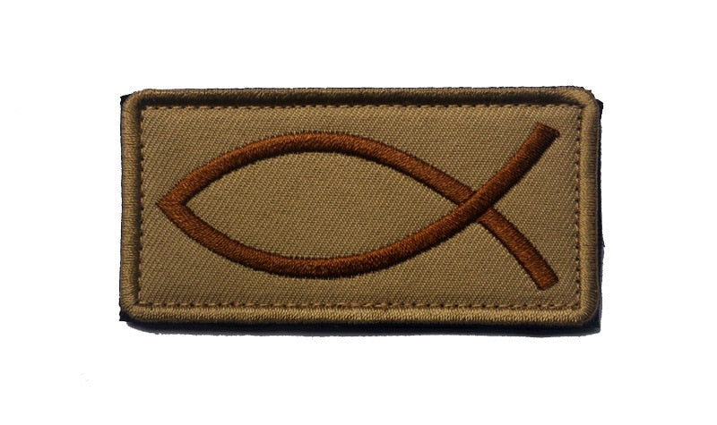 Ichthys Symbol  '1.0' Embroidered Velcro Patch