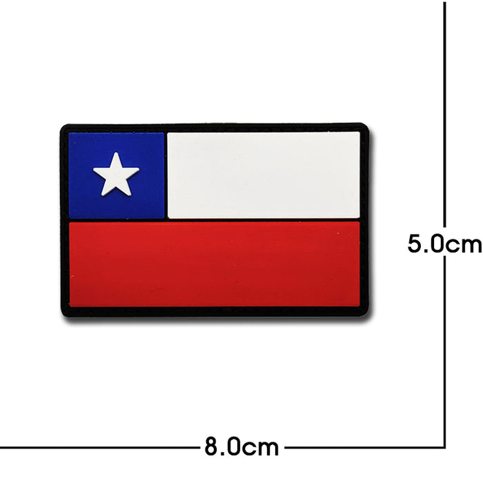 Chile Flag PVC Rubber Velcro Patch
