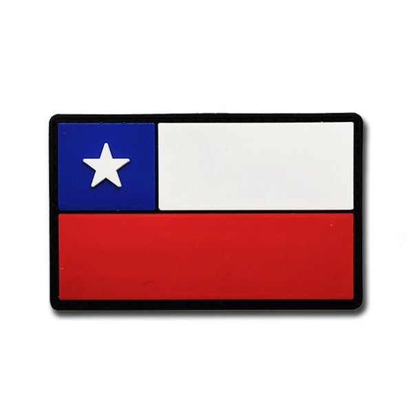 Chile Flag PVC Rubber Velcro Patch