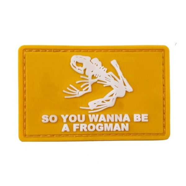 Skeleton Frog 'So You Wanna Be A Frogman' PVC Rubber Velcro Patch