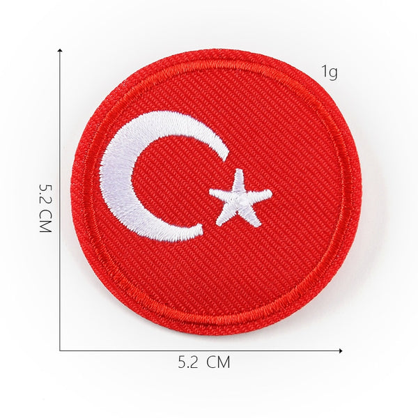 Small Round Flag 'Turkey' Embroidered Patch