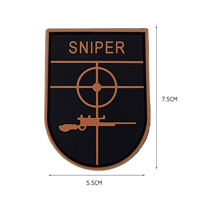 Pvc Target Patch Military Tactical 'Sniper | Crosshair Target And Gun' PVC Rubber Velcr ...
