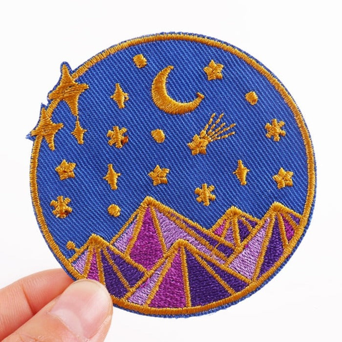 Space 'Night Sky And Mountains' Embroidered Patch