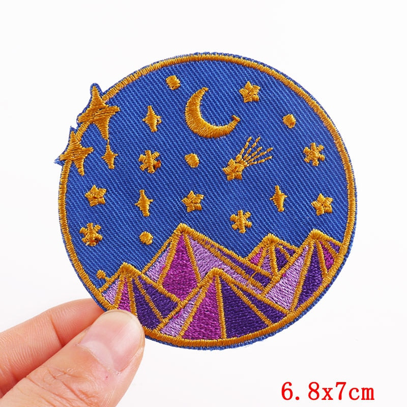 Space 'Night Sky And Mountains' Embroidered Patch