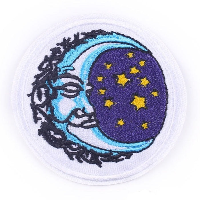 'Crescent Moon and Stars | 1.0' Embroidered Patch