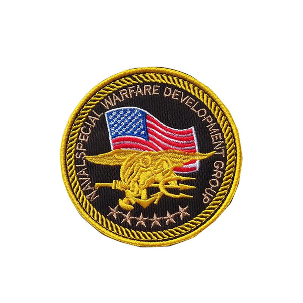 SEAL Team Six 'Navy Seal And American Flag' Embroidered Velcro Patch