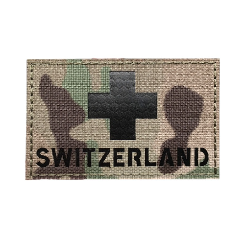 Military Tactical 'Switzerland Flag | Reflective' Embroidered Velcro Patch