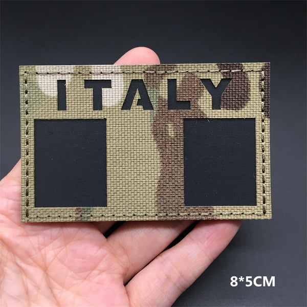 Military Tactical 'Italy Flag | Reflective' Embroidered Velcro Patch